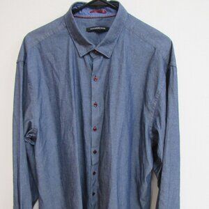 Hammer Made Blue Cotton Long Sleeve Flip-Cuff Button-Up Shirt 2XL 18.5